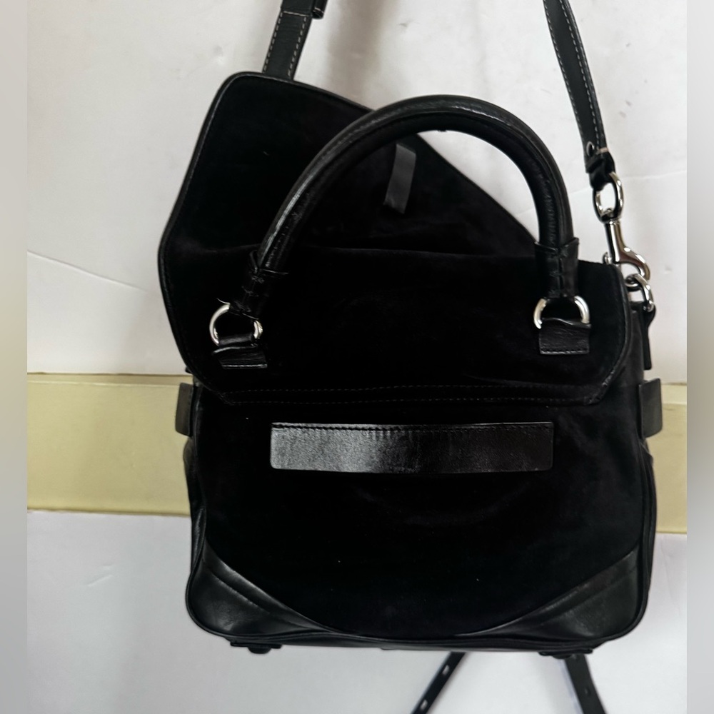 Joy Gryson NEW Ellie Suede Leather Satchel Shoulder Bag Buckle Saddle Crossbody - Picture 11 of 16